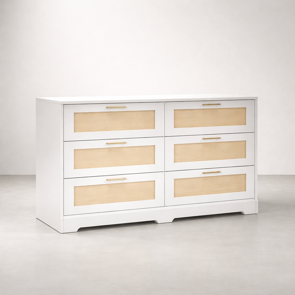 Arden Cane 6-Drawer Dresser