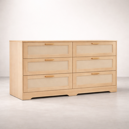 Arden Cane 6-Drawer Dresser