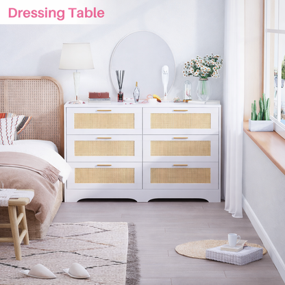 Arden Cane 6-Drawer Dresser