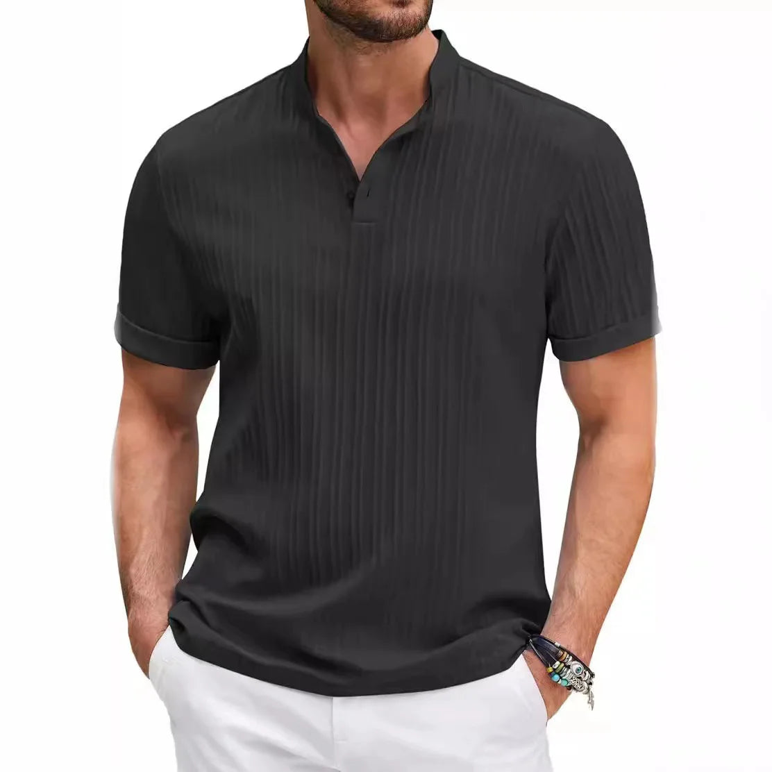 Vintage Cotton-Linen Henley