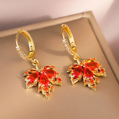 Red Maple Leaf Earrings