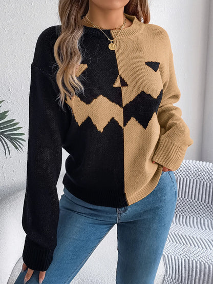 Women's Jack-o-Lantern Knitted Sweater