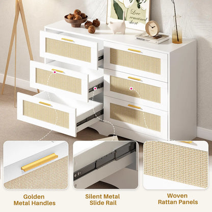 Arden Cane 6-Drawer Dresser