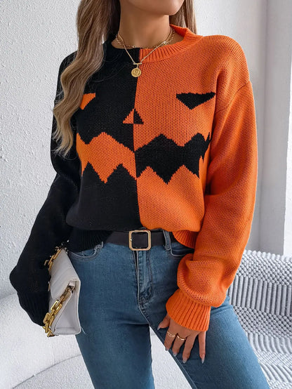 Women's Jack-o-Lantern Knitted Sweater